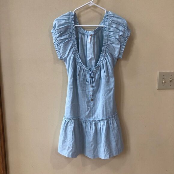 Free People Perri Linen Drop Waist Mini Dress - Picture 3 of 8